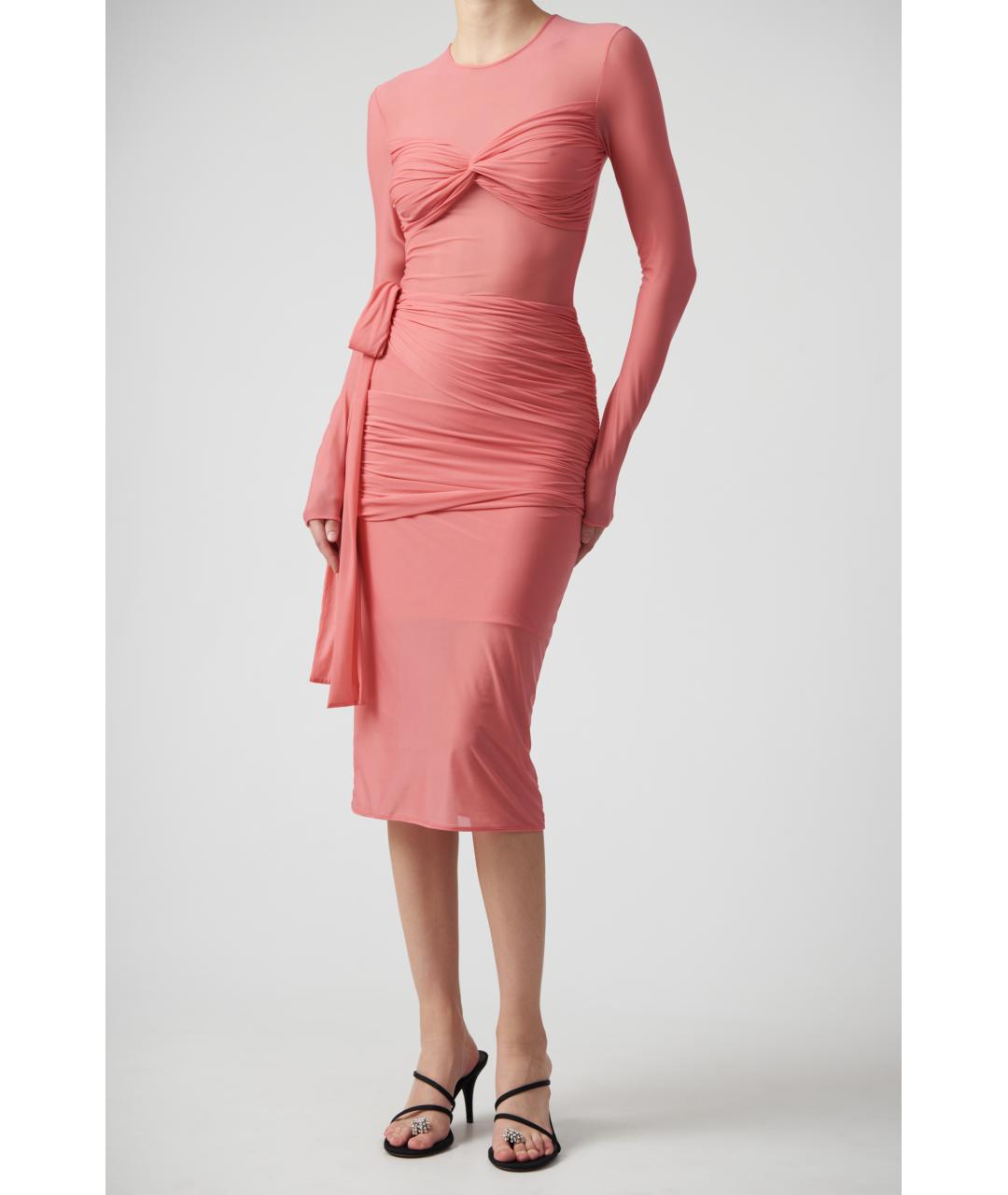 BLUMARINE Розовое полиамидовое вечернее платье, фото 2