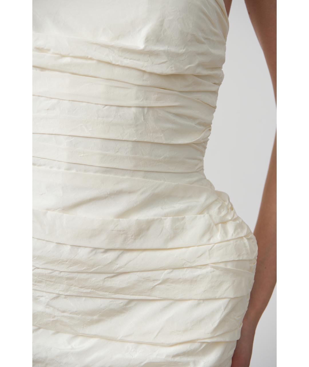 MAGDA BUTRYM Белое шелковое коктейльное платье, фото 4