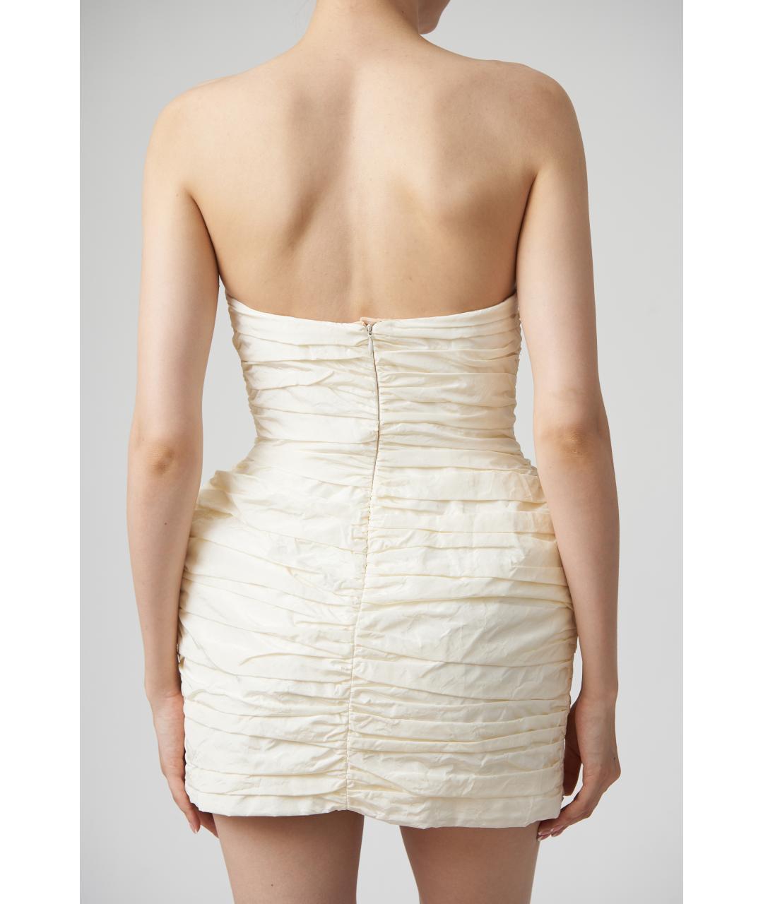 MAGDA BUTRYM Белое шелковое коктейльное платье, фото 5