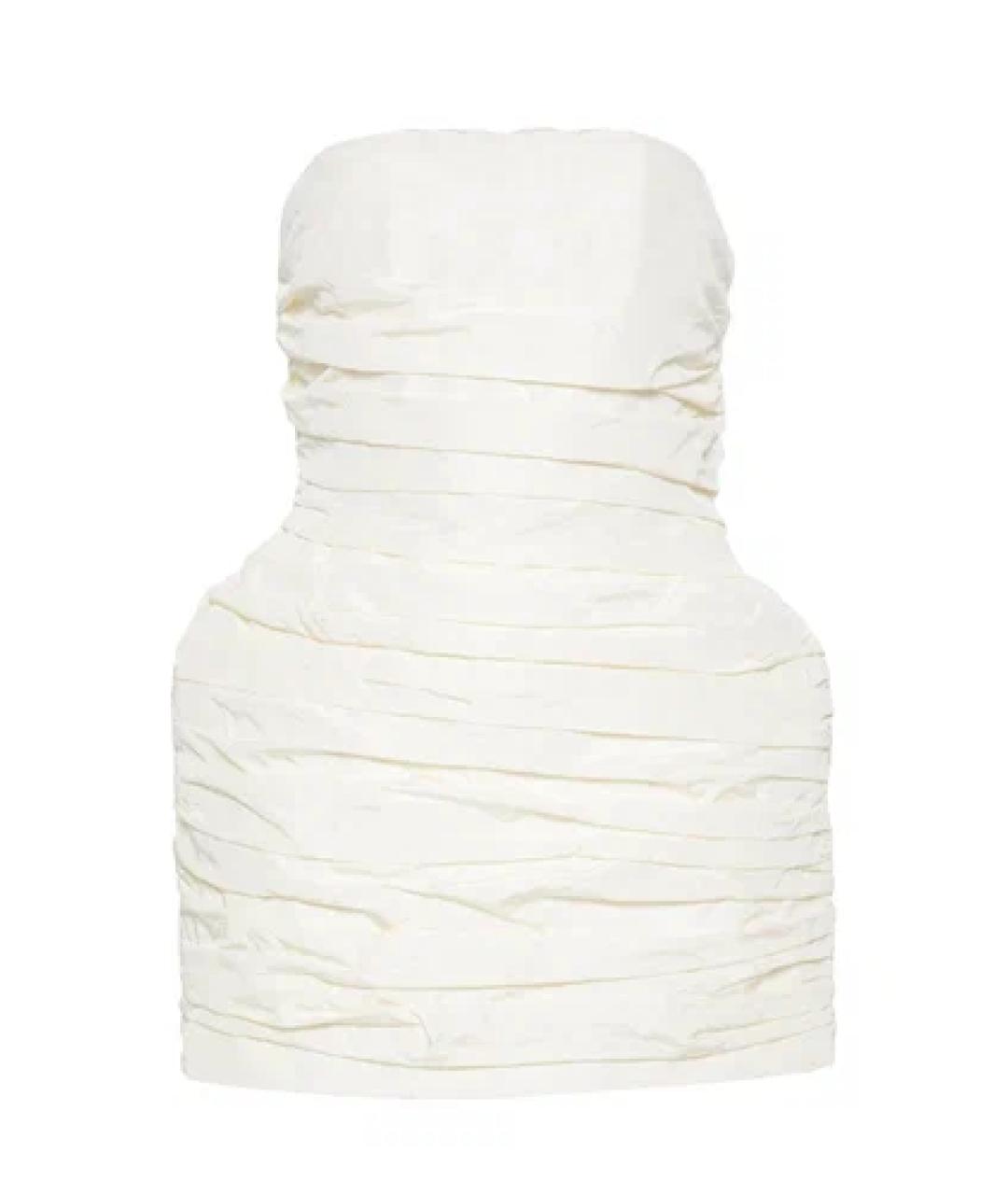 MAGDA BUTRYM Белое шелковое коктейльное платье, фото 1