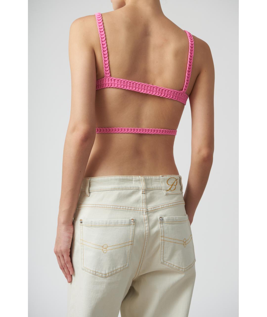 BLUMARINE Розовая хлопковая майка, фото 5