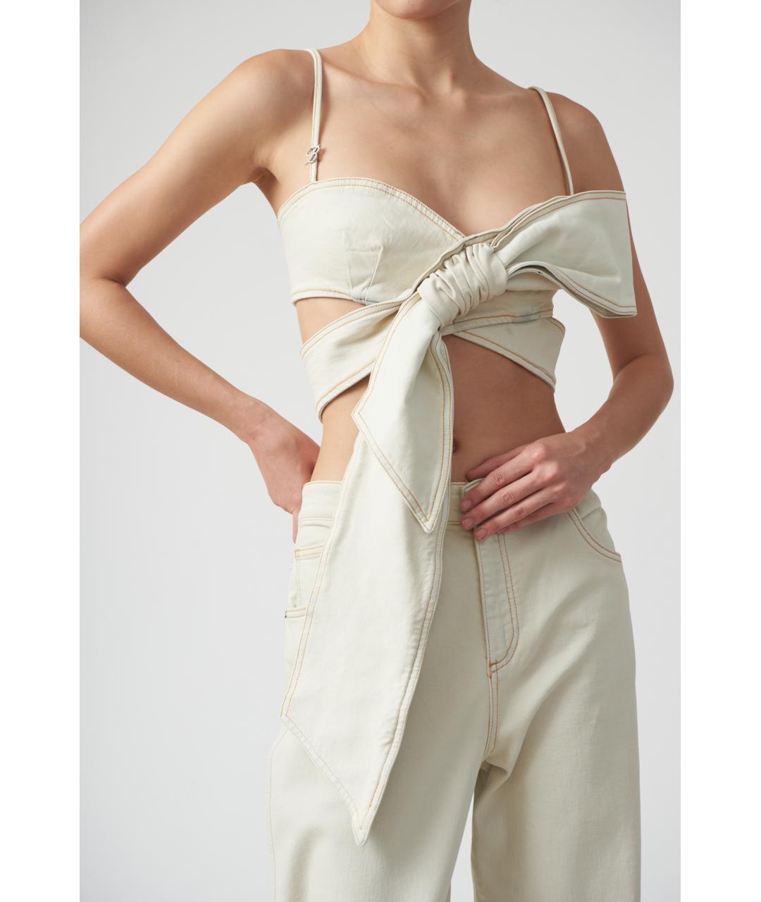 BLUMARINE Бежевая хлопковая блузы, фото 2