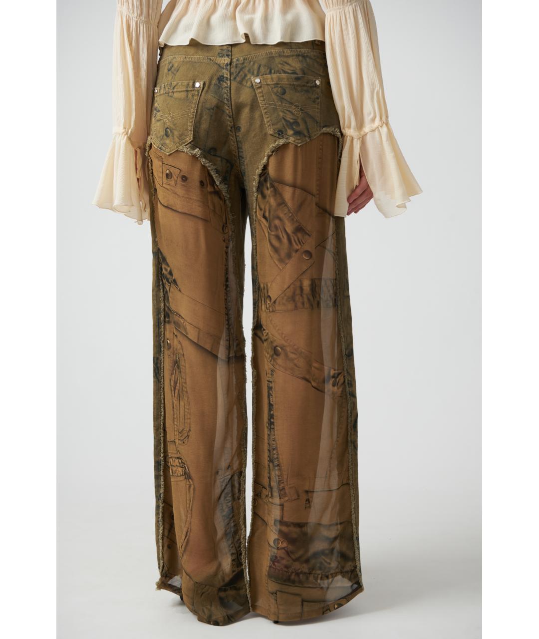 BLUMARINE Серые хлопковые прямые брюки, фото 5