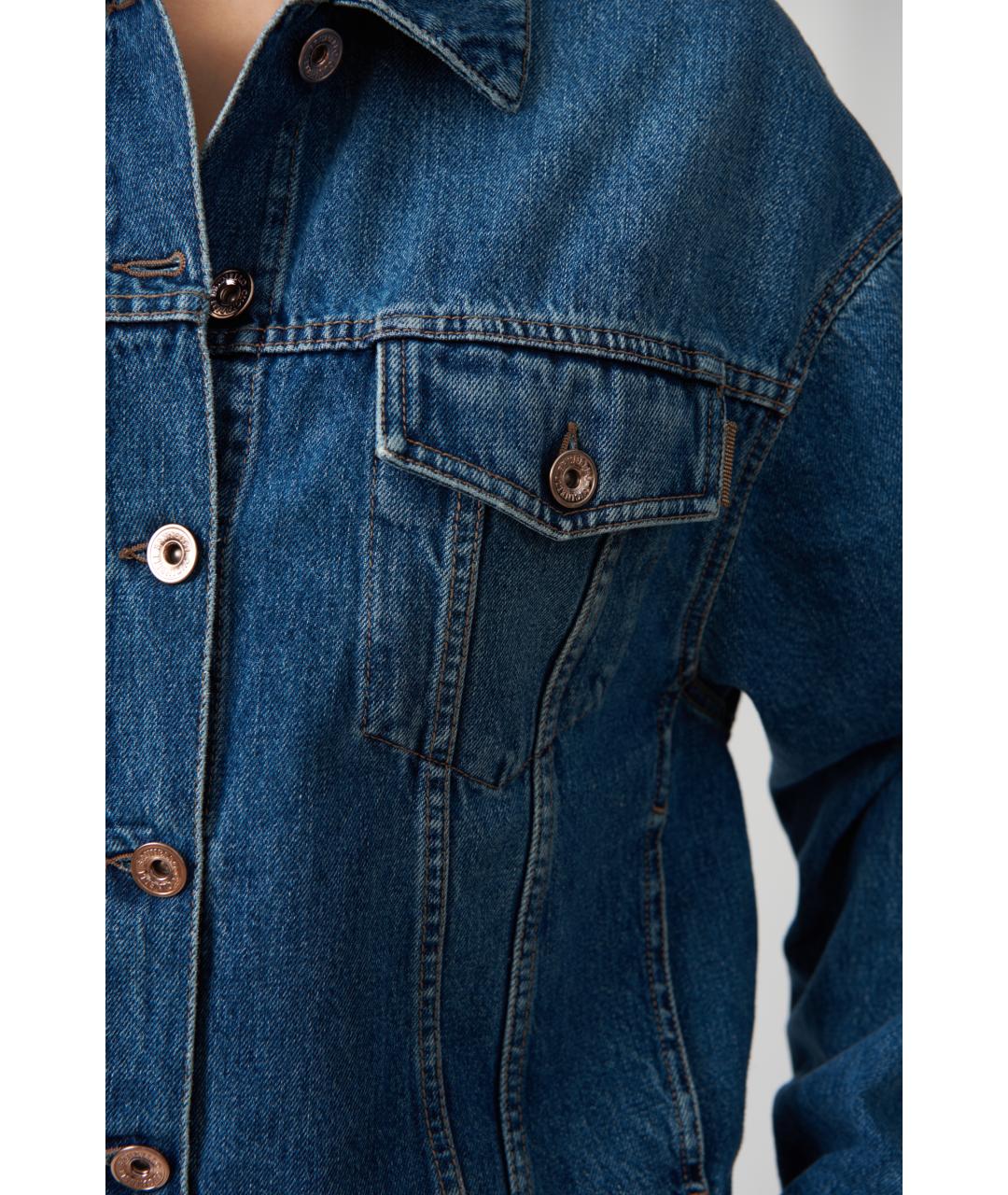 BRUNELLO CUCINELLI Темно-синяя хлопковая куртка, фото 5