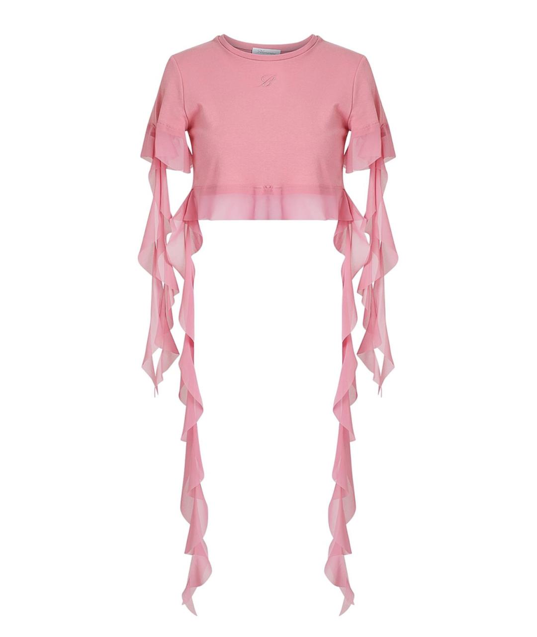 BLUMARINE Розовая хлопковая футболка, фото 1