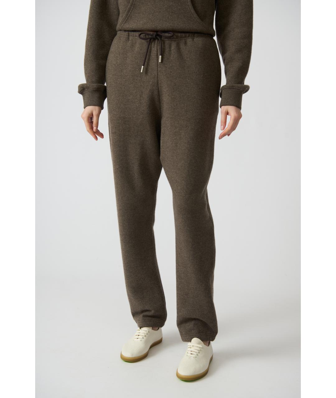 THE ROW Коричневые кашемировые прямые брюки, фото 2