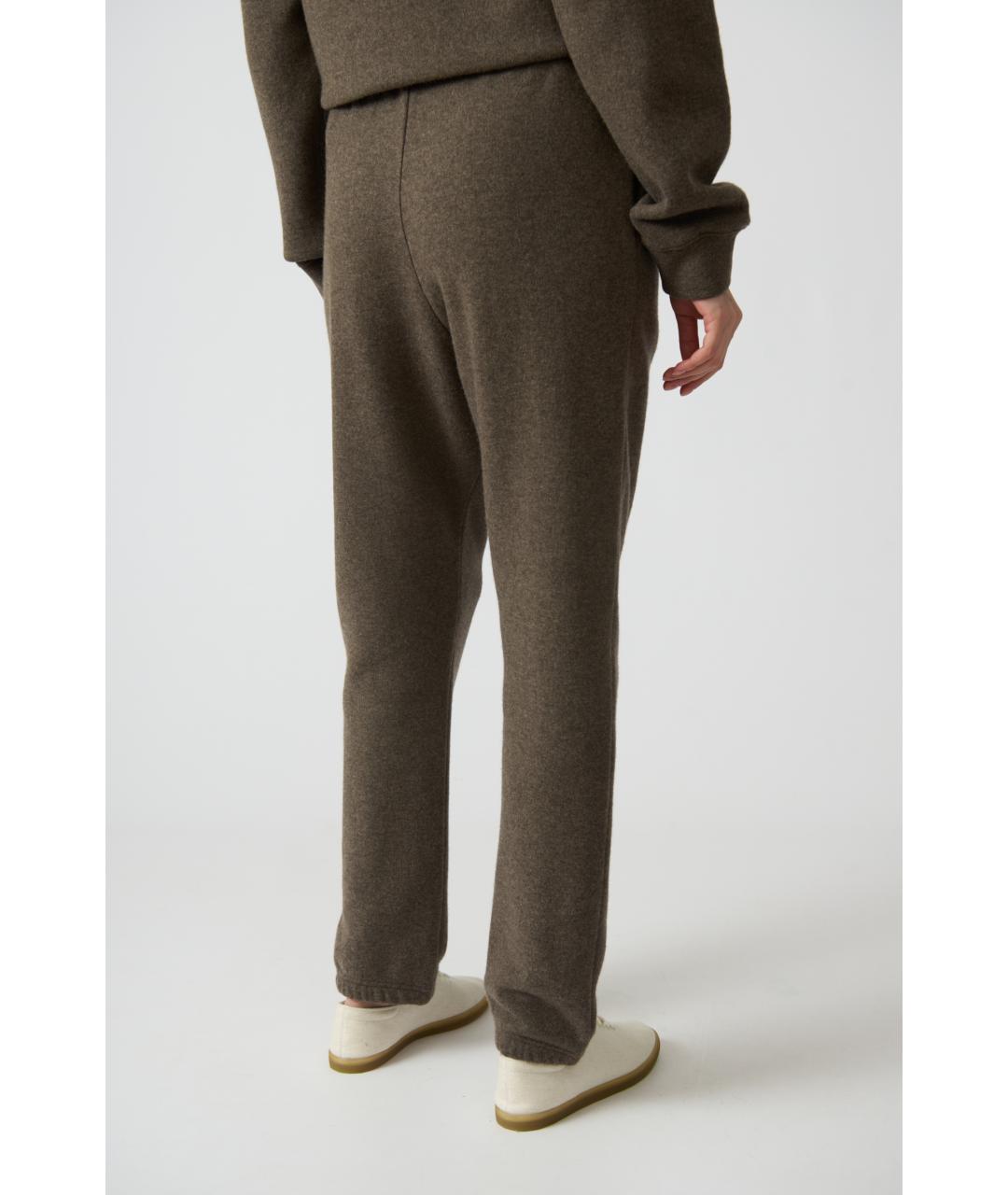 THE ROW Коричневые кашемировые прямые брюки, фото 4