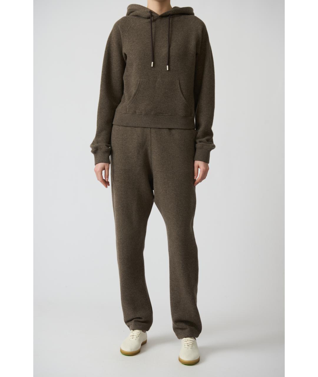 THE ROW Коричневые кашемировые прямые брюки, фото 5