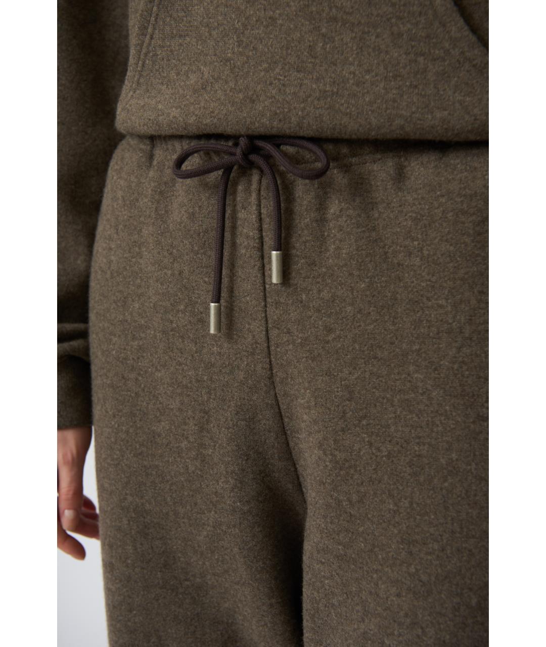 THE ROW Коричневые кашемировые прямые брюки, фото 3