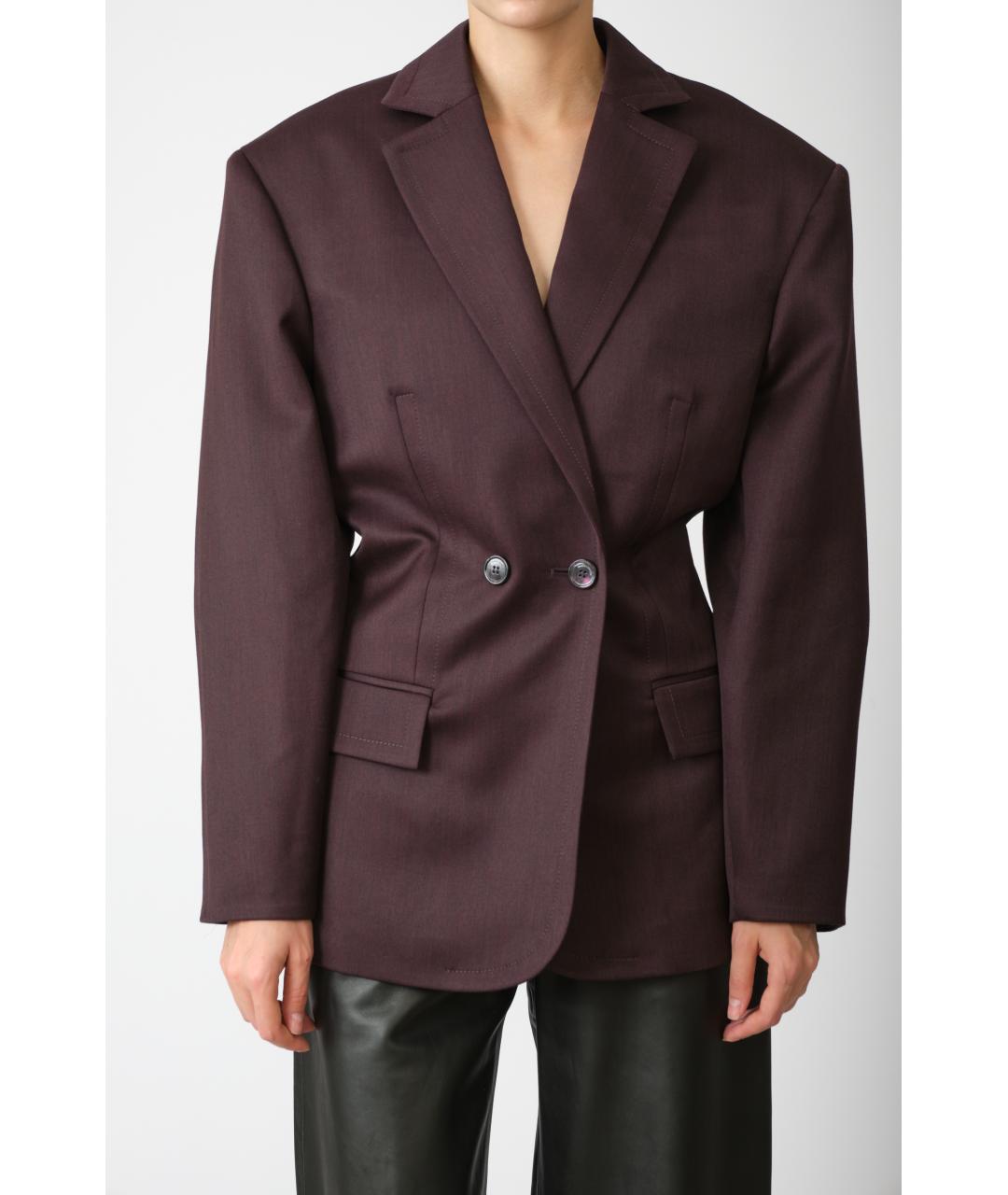 MAGDA BUTRYM Бордовый шерстяной жакет/пиджак, фото 3