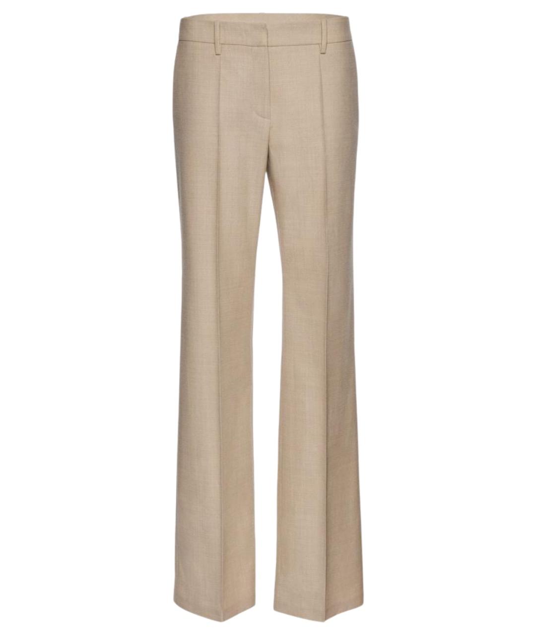 MAGDA BUTRYM Бежевые шерстяные прямые брюки, фото 1