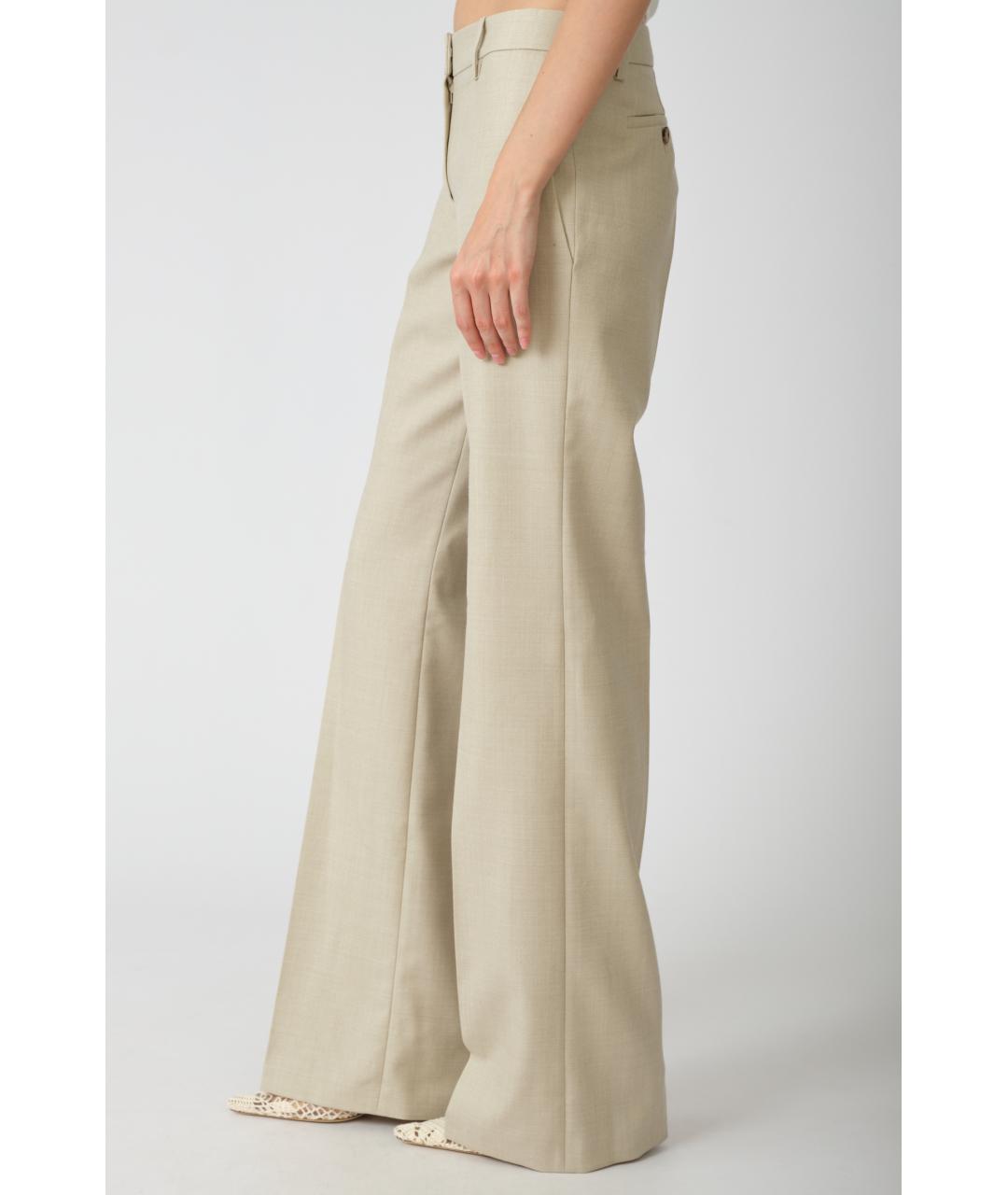 MAGDA BUTRYM Бежевые шерстяные прямые брюки, фото 4