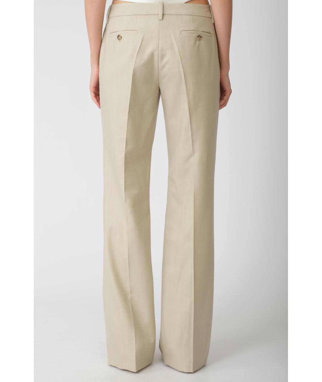 MAGDA BUTRYM Бежевые шерстяные прямые брюки, фото 5