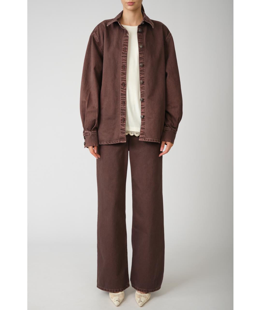 MAGDA BUTRYM Коричневые хлопковые прямые джинсы, фото 9