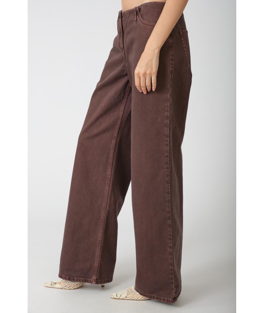 MAGDA BUTRYM Коричневые хлопковые прямые джинсы, фото 4