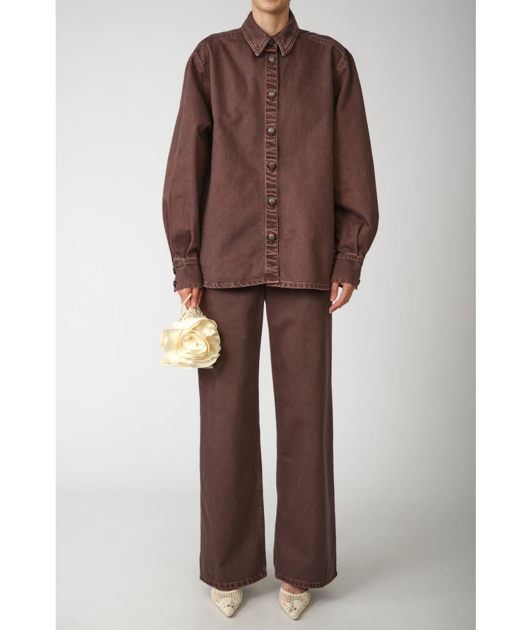 MAGDA BUTRYM Коричневые хлопковые прямые джинсы, фото 8