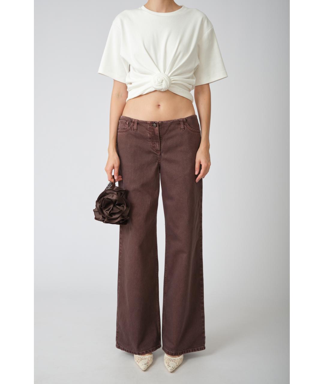 MAGDA BUTRYM Коричневые хлопковые прямые джинсы, фото 7