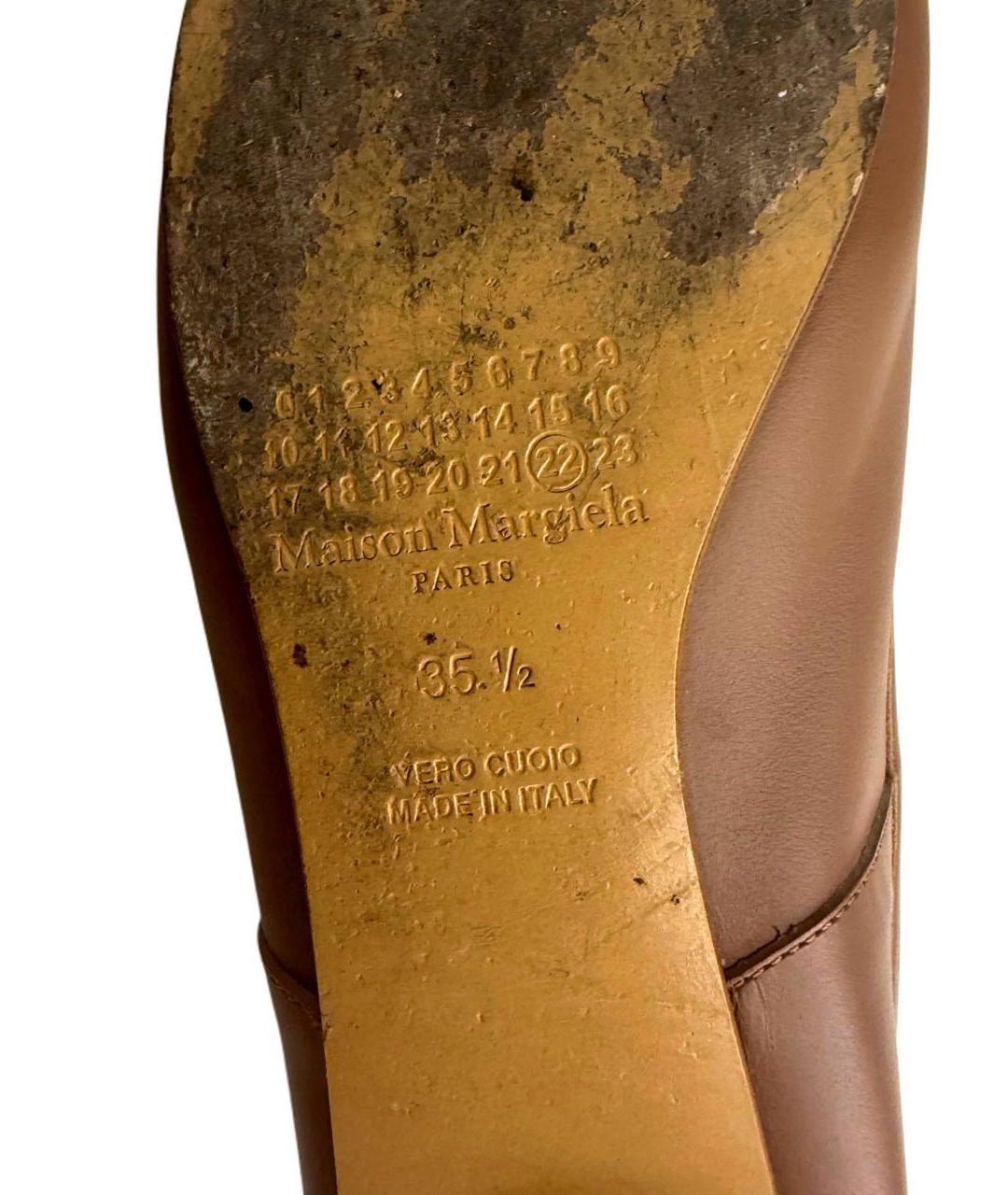 MAISON MARGIELA Коричневые кожаные балетки, фото 8