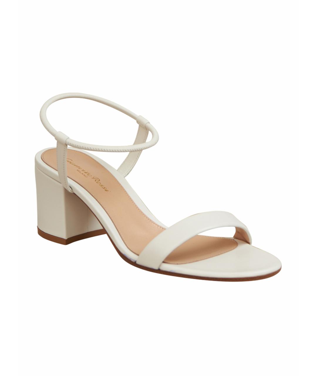 GIANVITO ROSSI Белые кожаные босоножки, фото 1