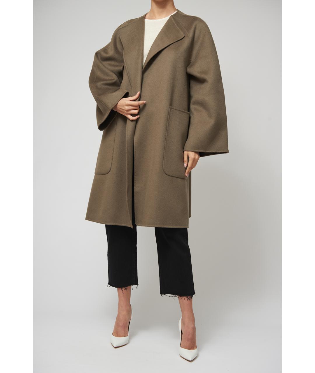 TOTEME Хаки шерстяное пальто, фото 2