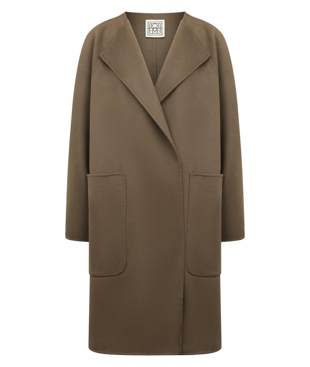 TOTEME Хаки шерстяное пальто, фото 1