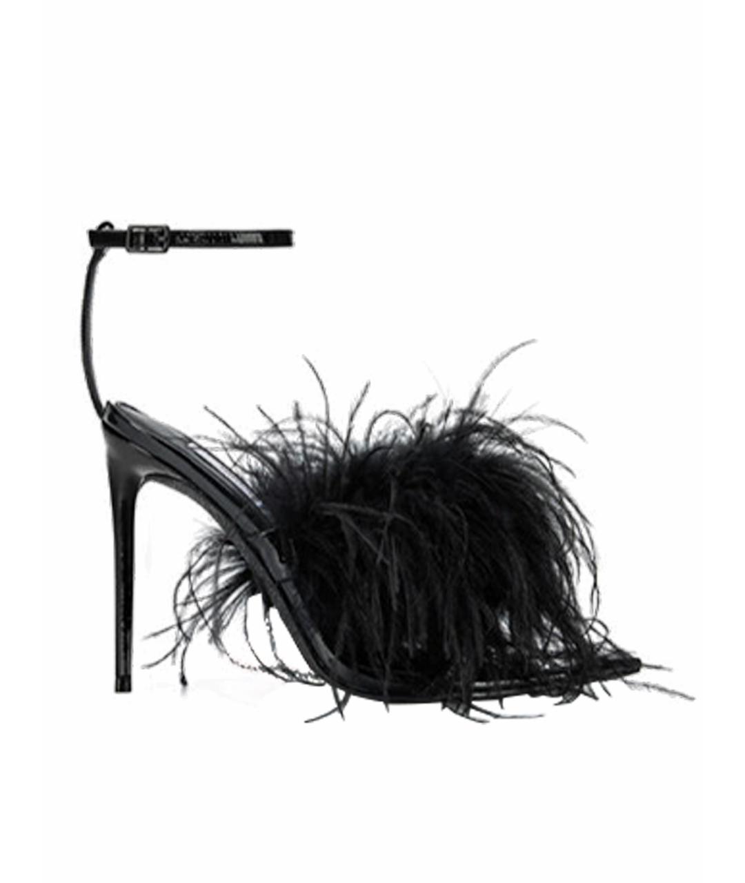 MAGDA BUTRYM Черные кожаные босоножки, фото 1