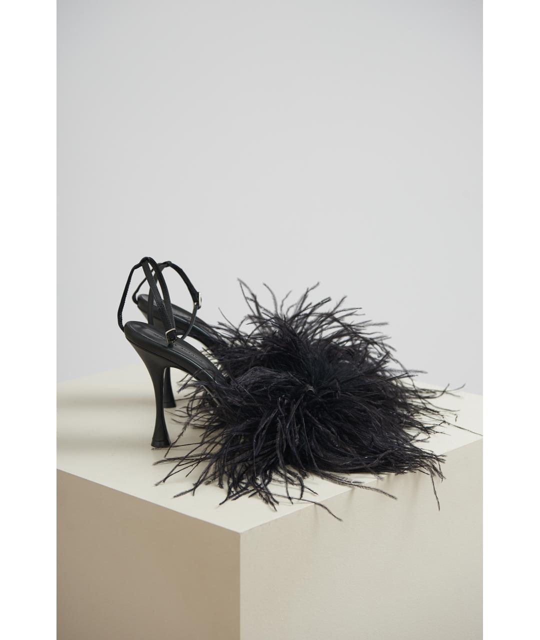 MAGDA BUTRYM Черные кожаные босоножки, фото 3