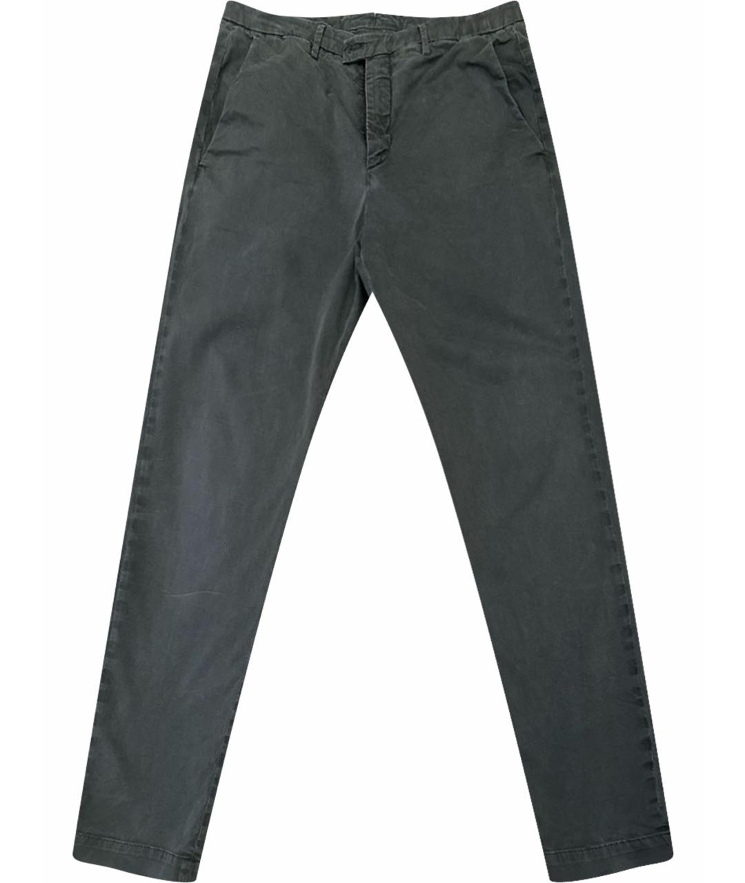 CORNELIANI Серые хлопко-эластановые повседневные брюки, фото 1