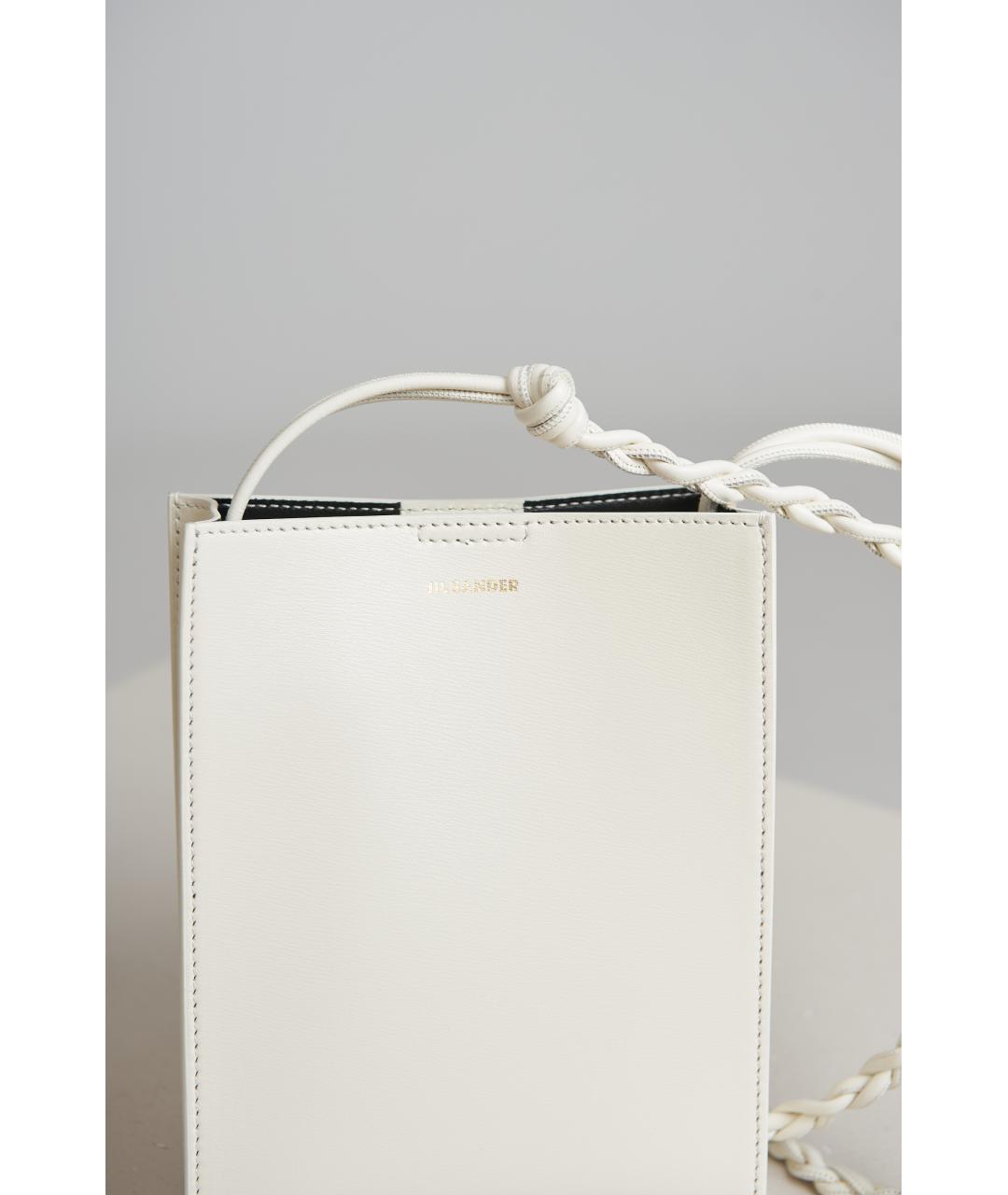 JIL SANDER Белая кожаная сумка через плечо, фото 2