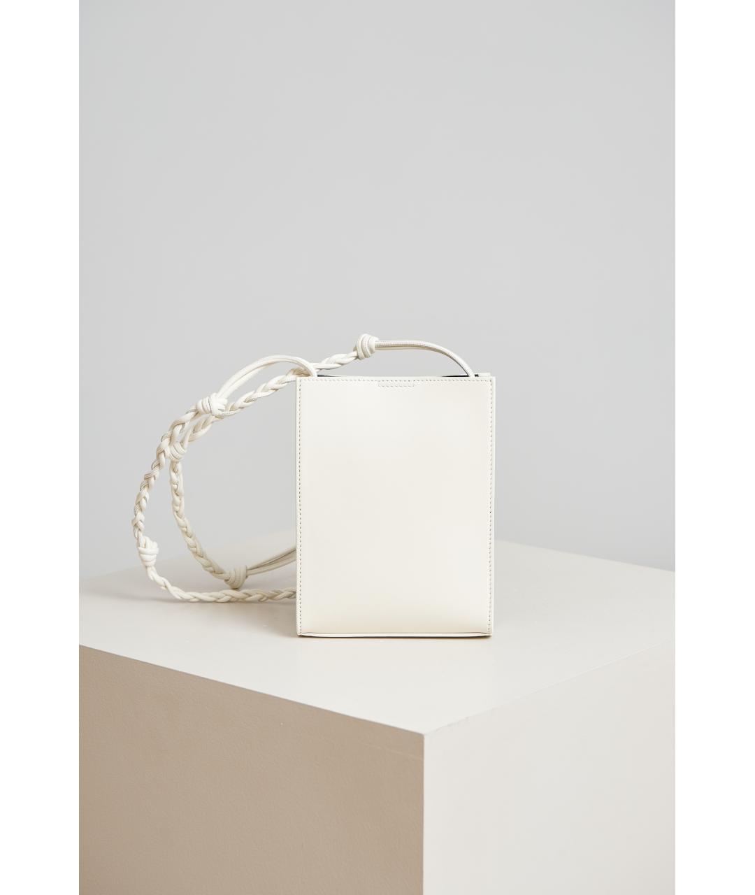 JIL SANDER Белая кожаная сумка через плечо, фото 3