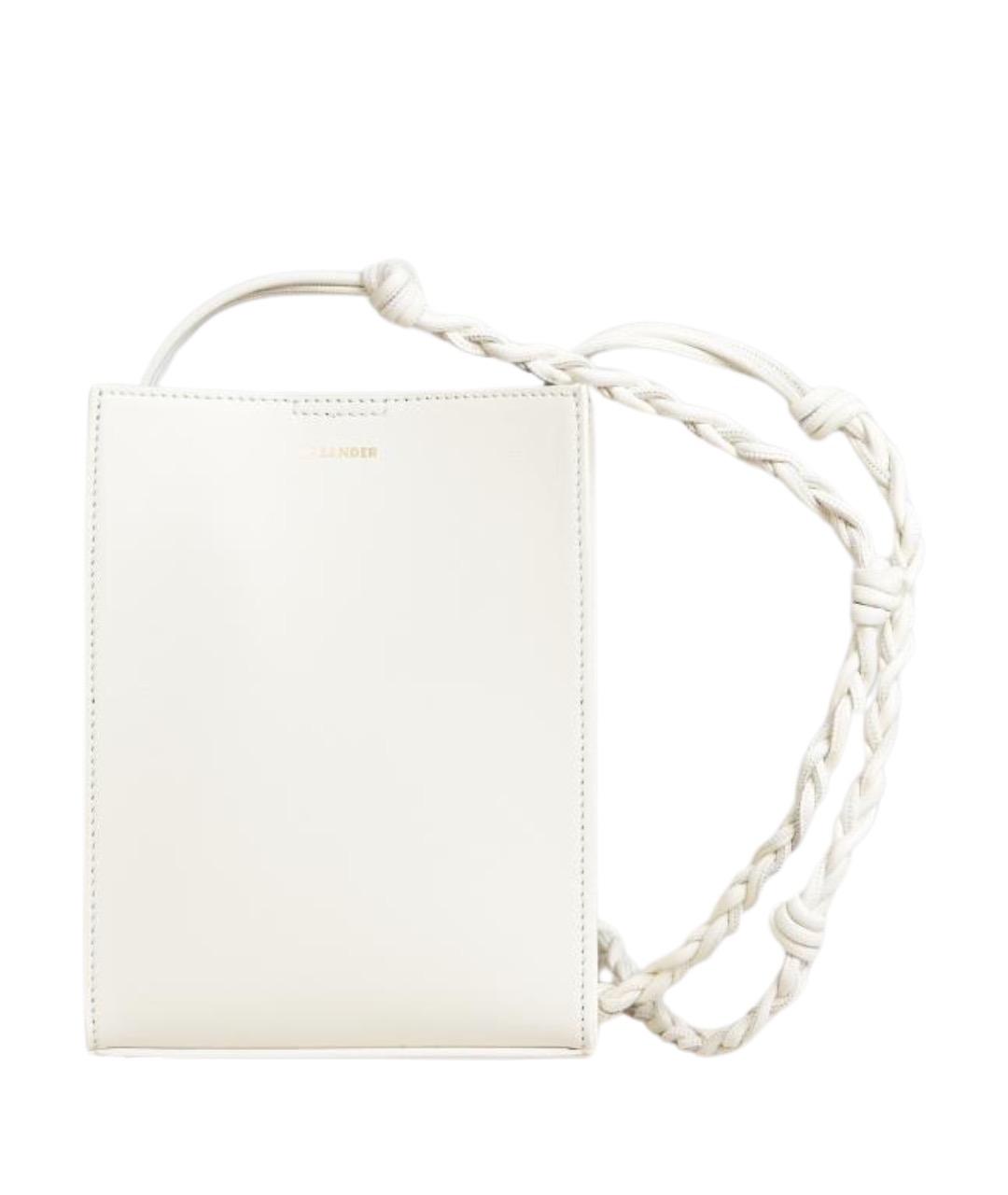 JIL SANDER Белая кожаная сумка через плечо, фото 1