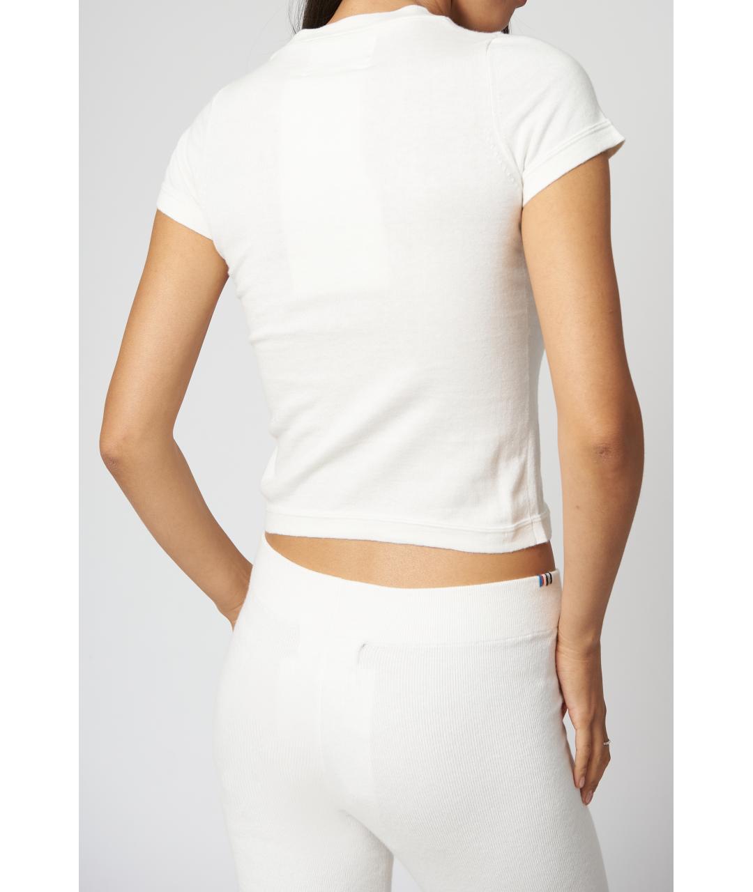 EXTREME CASHMERE Белая кашемировая футболка, фото 3