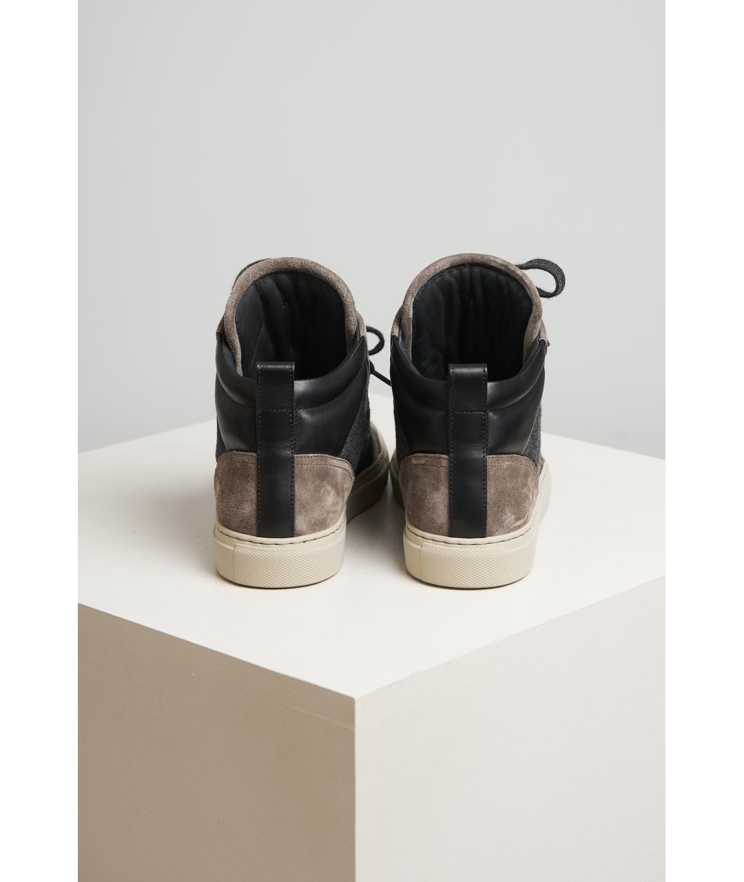 BRUNELLO CUCINELLI Серые кожаные кеды, фото 3