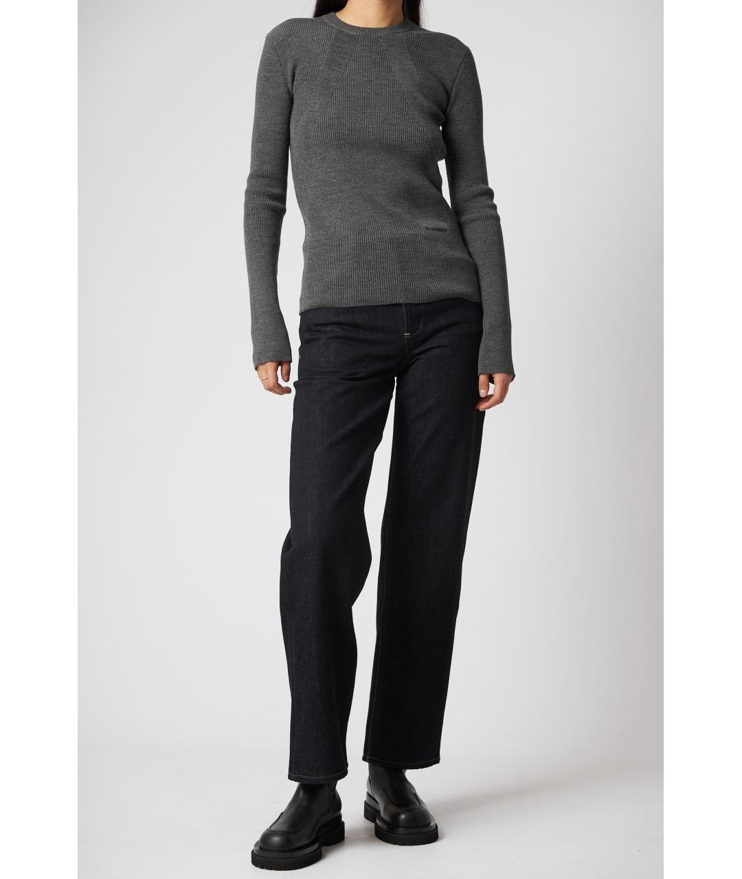 JIL SANDER Серый шерстяной джемпер / свитер, фото 3