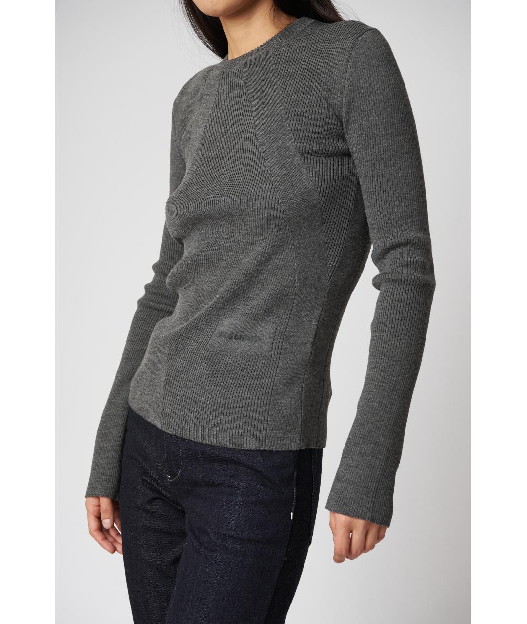 JIL SANDER Серый шерстяной джемпер / свитер, фото 4