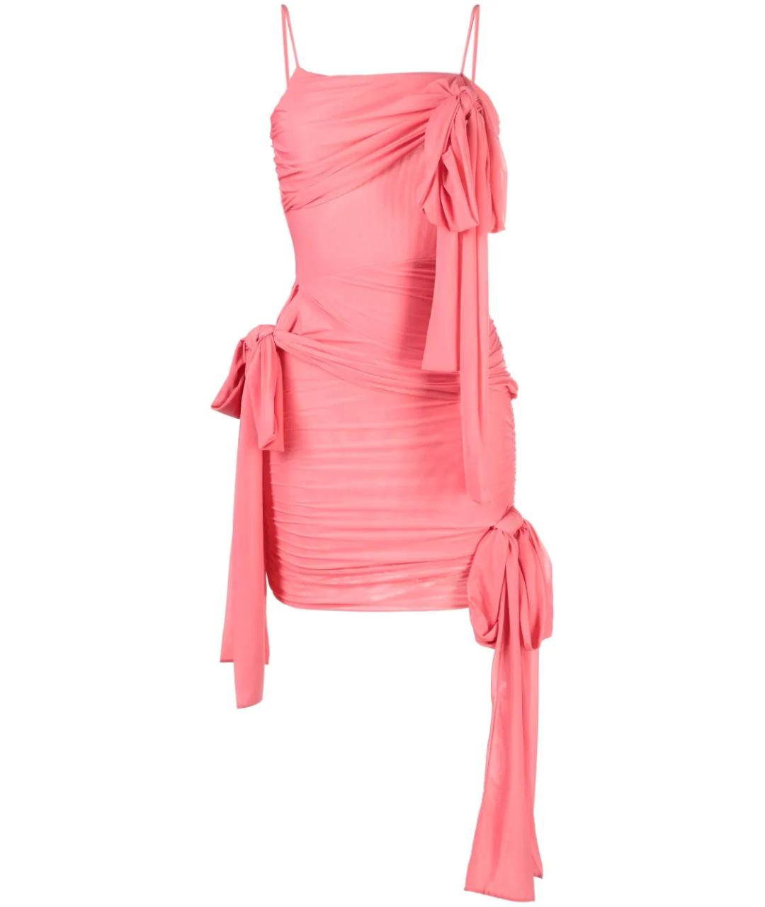 BLUMARINE Розовое полиамидовое коктейльное платье, фото 1