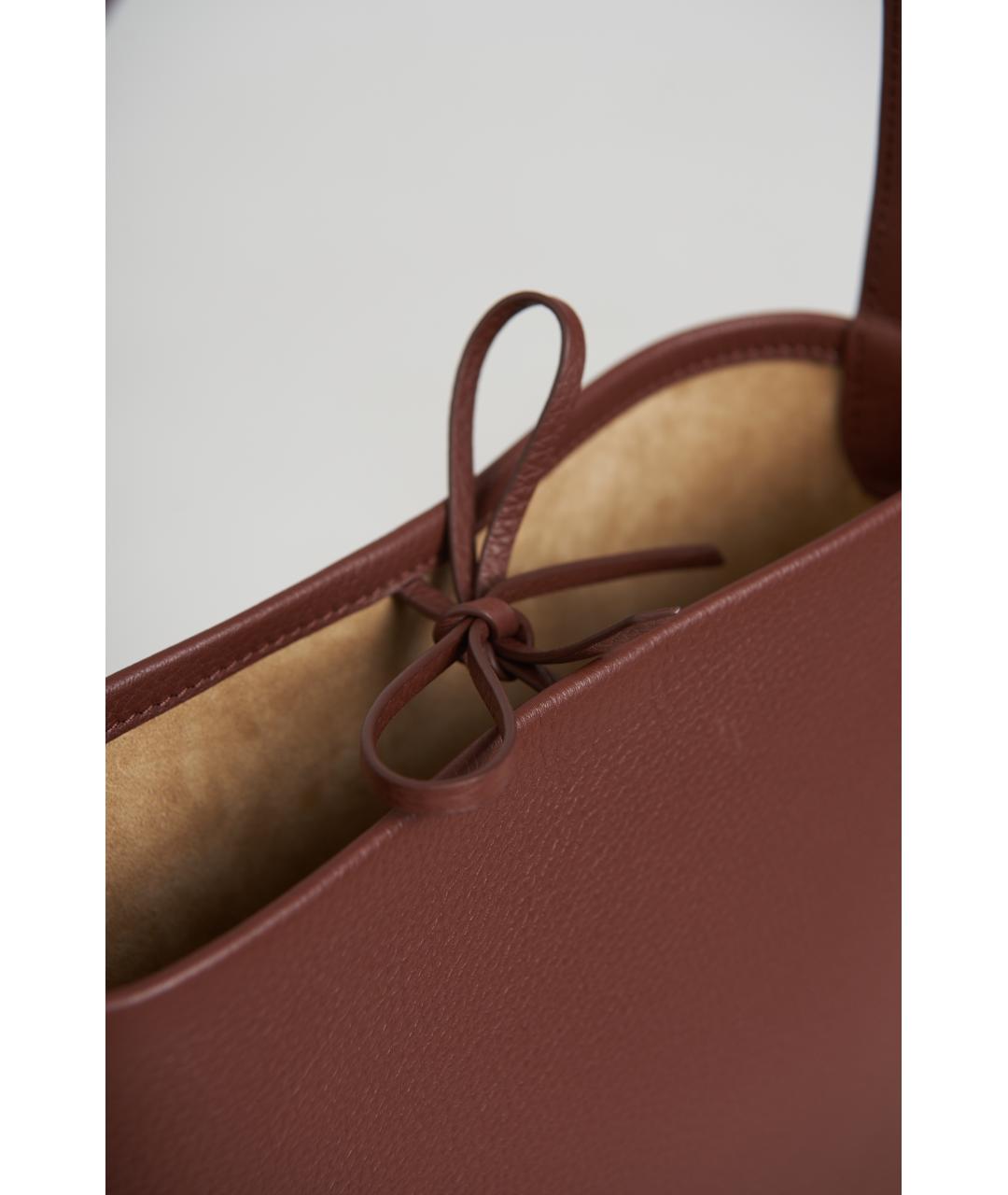 THE ROW Бордовая кожаная сумка с короткими ручками, фото 5