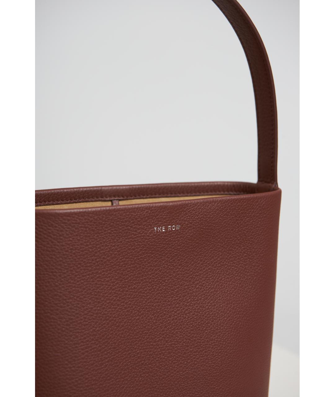 THE ROW Бордовая кожаная сумка с короткими ручками, фото 2