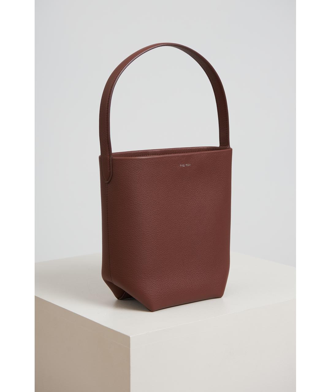 THE ROW Бордовая кожаная сумка с короткими ручками, фото 6