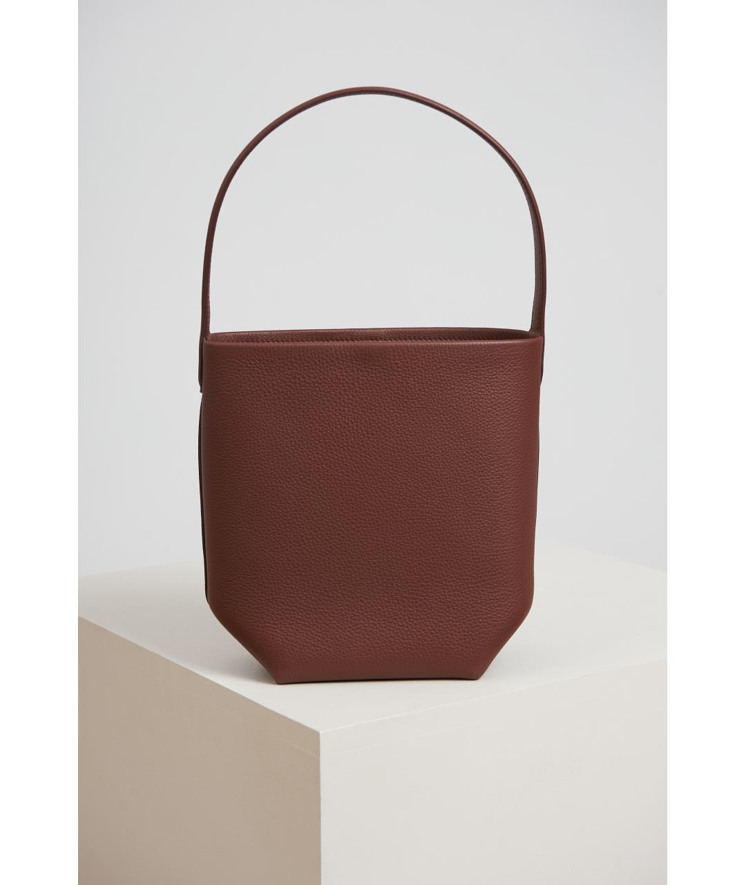 THE ROW Бордовая кожаная сумка с короткими ручками, фото 4