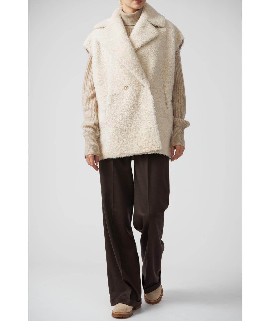KITON Бежевый шерстяной жилет, фото 3