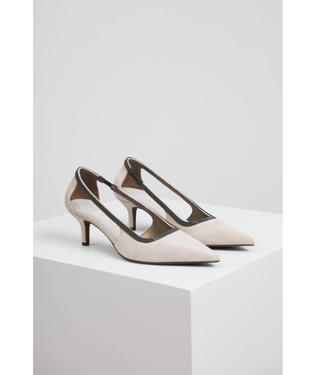 BRUNELLO CUCINELLI Серые кожаные туфли, фото 6