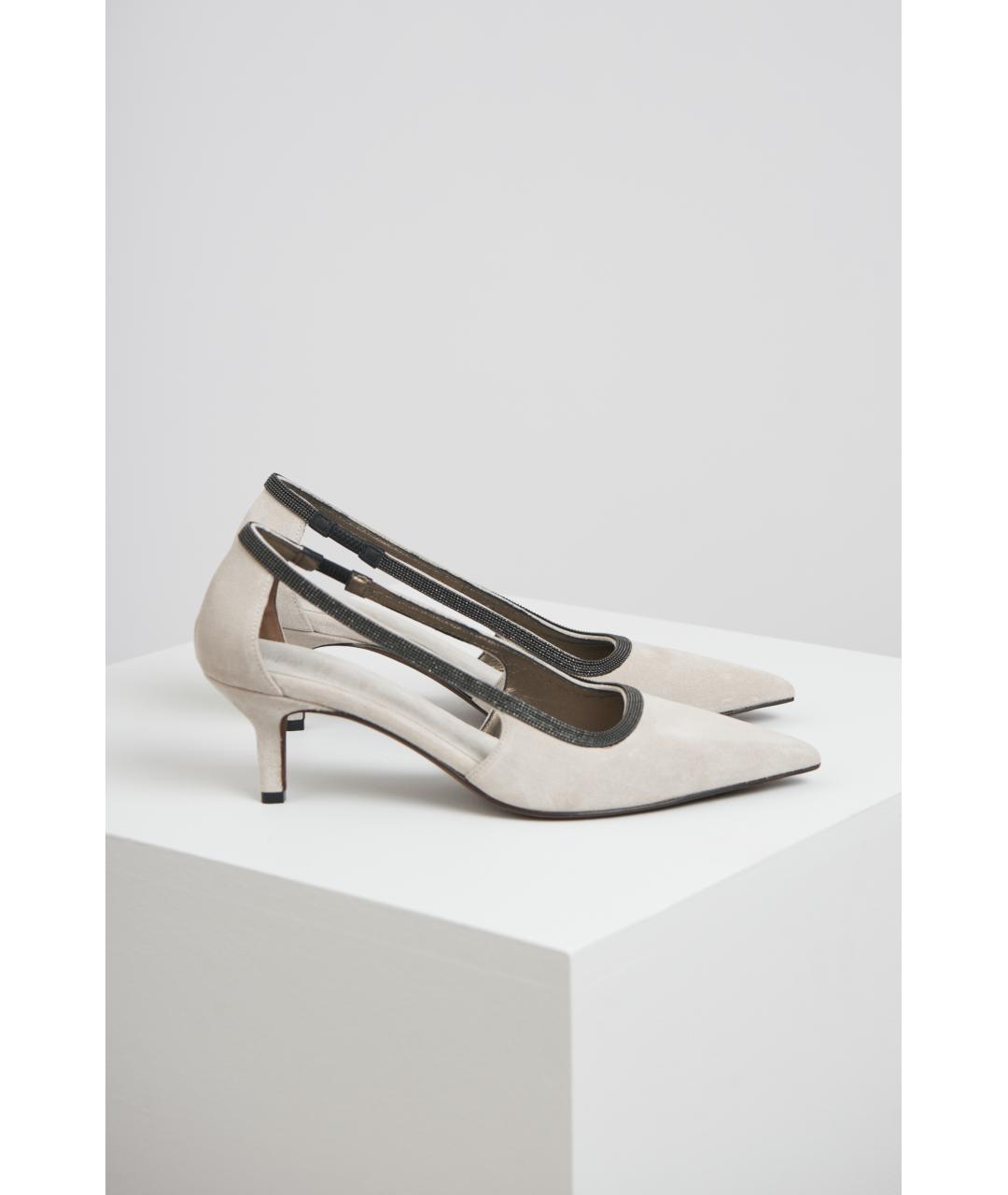 BRUNELLO CUCINELLI Серые кожаные туфли, фото 2