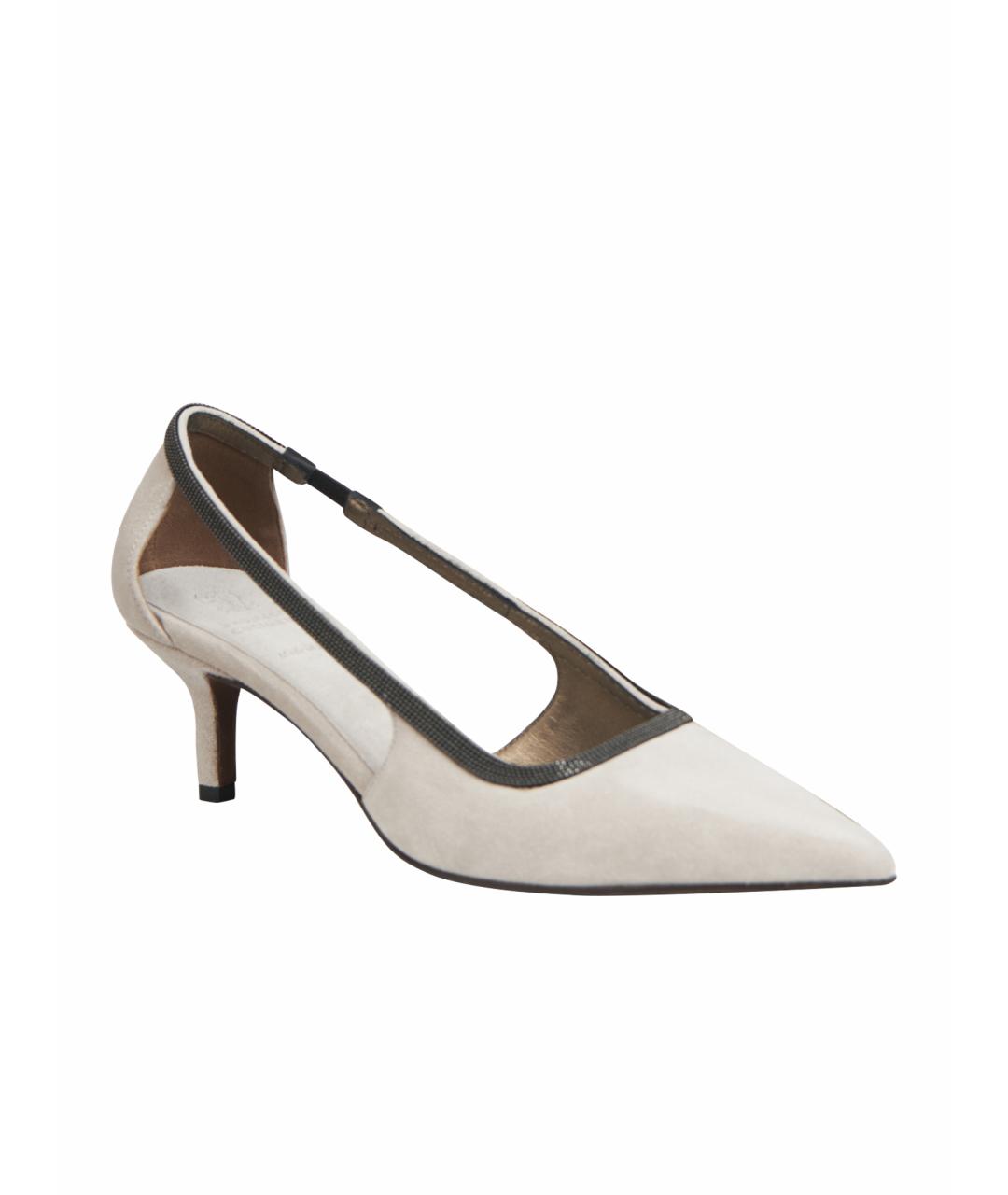 BRUNELLO CUCINELLI Серые кожаные туфли, фото 1