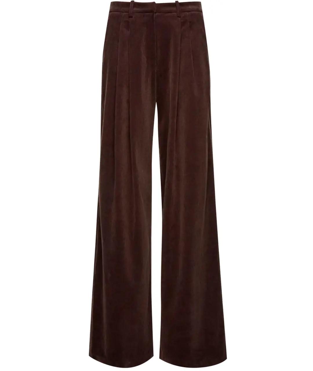 MAGDA BUTRYM Коричневые хлопковые прямые брюки, фото 1