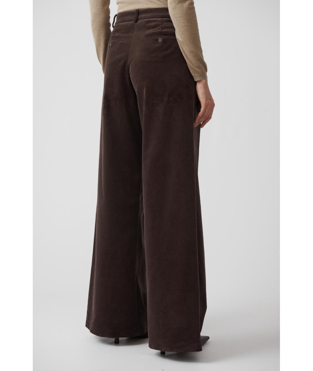 MAGDA BUTRYM Коричневые хлопковые прямые брюки, фото 7