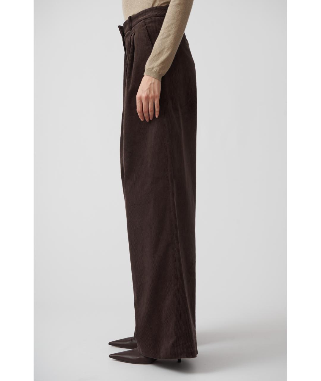 MAGDA BUTRYM Коричневые хлопковые прямые брюки, фото 6