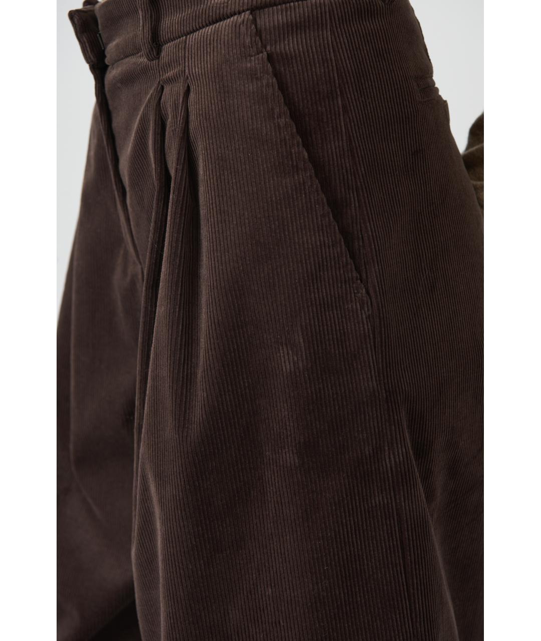 MAGDA BUTRYM Коричневые хлопковые прямые брюки, фото 5