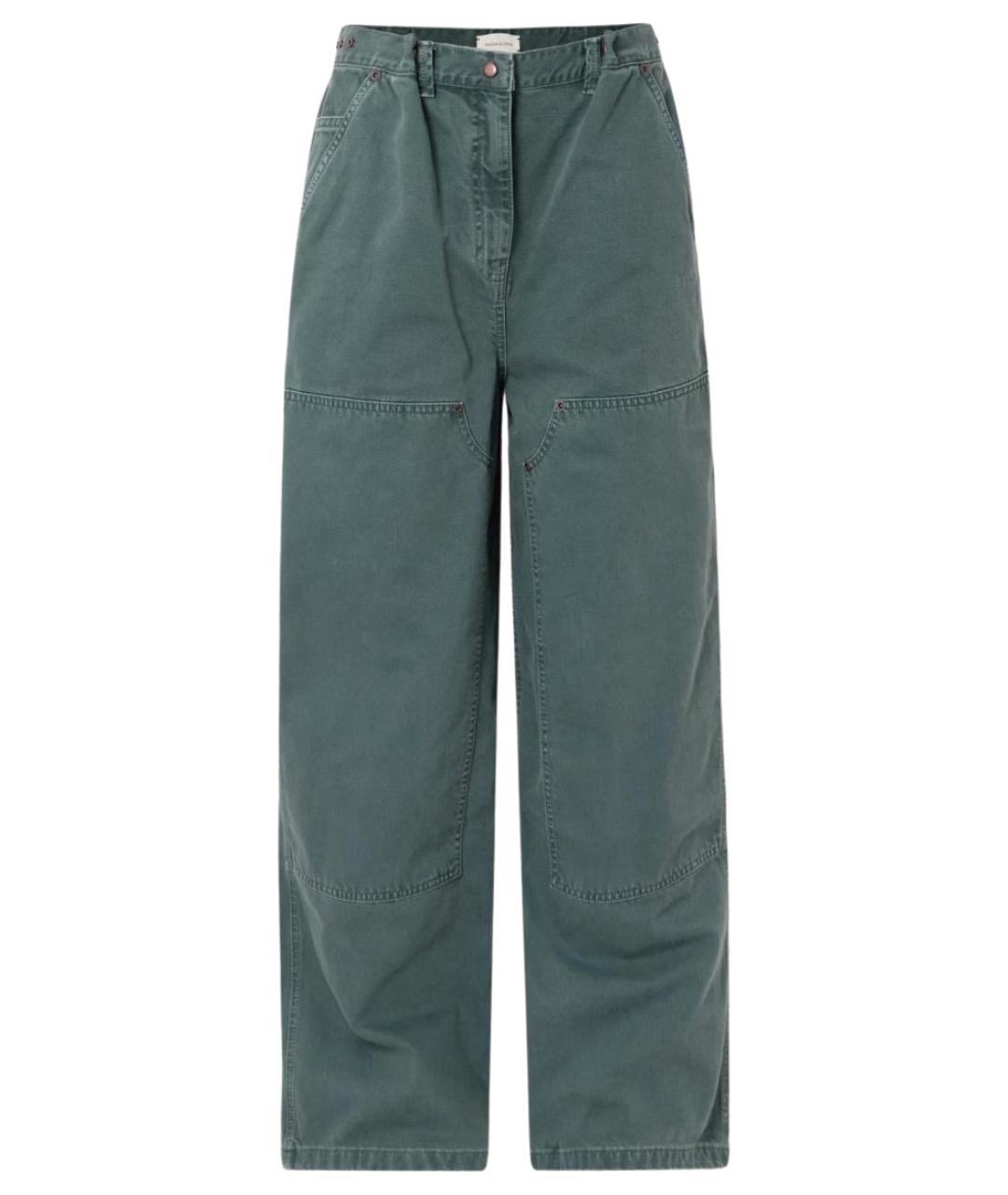 MAGDA BUTRYM Зеленые хлопковые прямые джинсы, фото 1