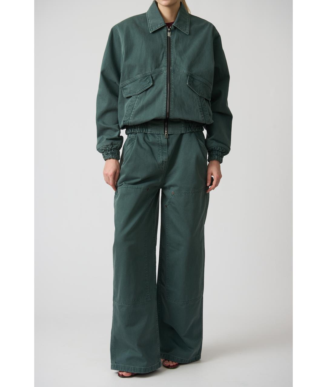 MAGDA BUTRYM Зеленые хлопковые прямые джинсы, фото 5